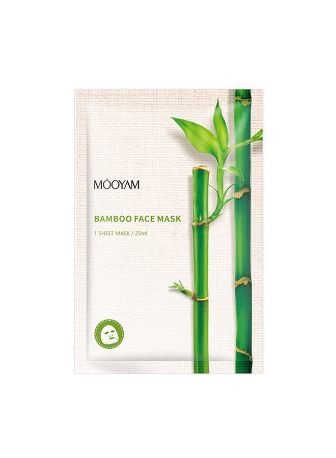 MOOYAM Bamboo Facial Mask Sheet Moisturizing Hydrating Face Mask Soothing Firming Facial Mask, 1pcs