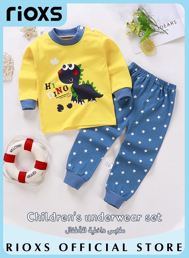 Baby Boys Long Sleeve Tops Pants Clothes Set 2 Pcs Pajama Set Outfits Playwear Sleepwear