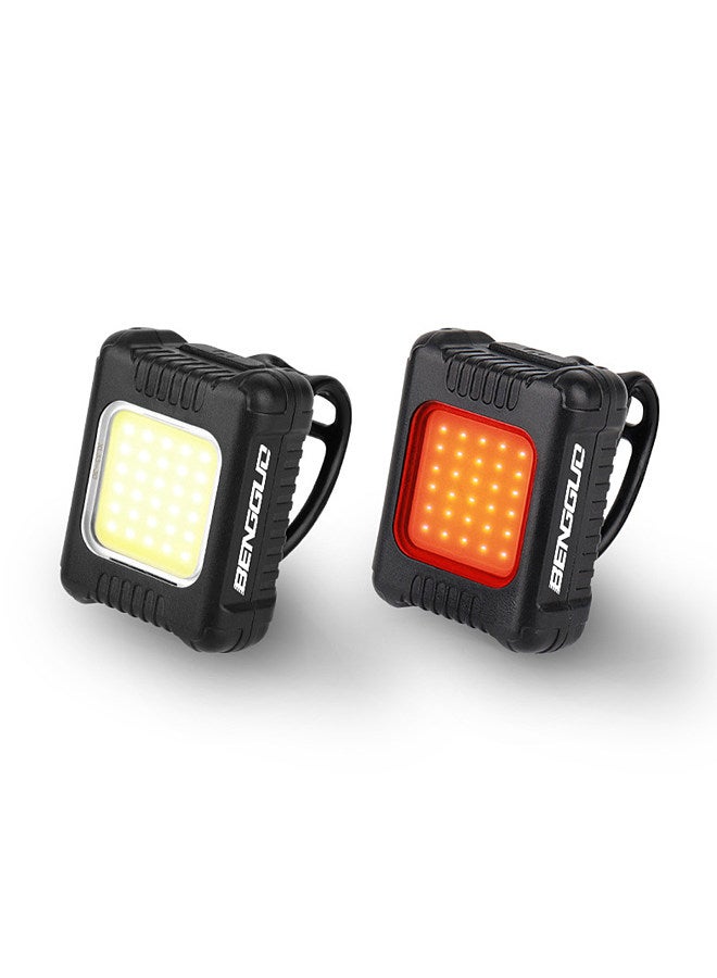 Bicycle Headlight and Taillight Set USB Rechargeable Mini Bike Front and Rear Light