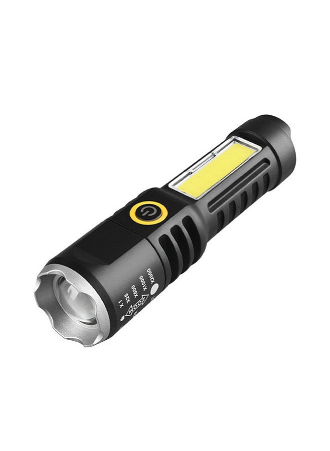 Dual Light Source Flashlight Portable High Brightness Light Outdoor Telescopic Focusing Adjustable Flashlight USB Rechargeable Night Camping Fishing Lamp