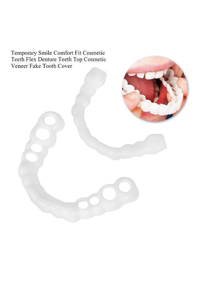 Upper and lower teeth simulation braces snap on smile second generation simulation braces silicone whitening dentures Upper and lower teeth round box [no hole]