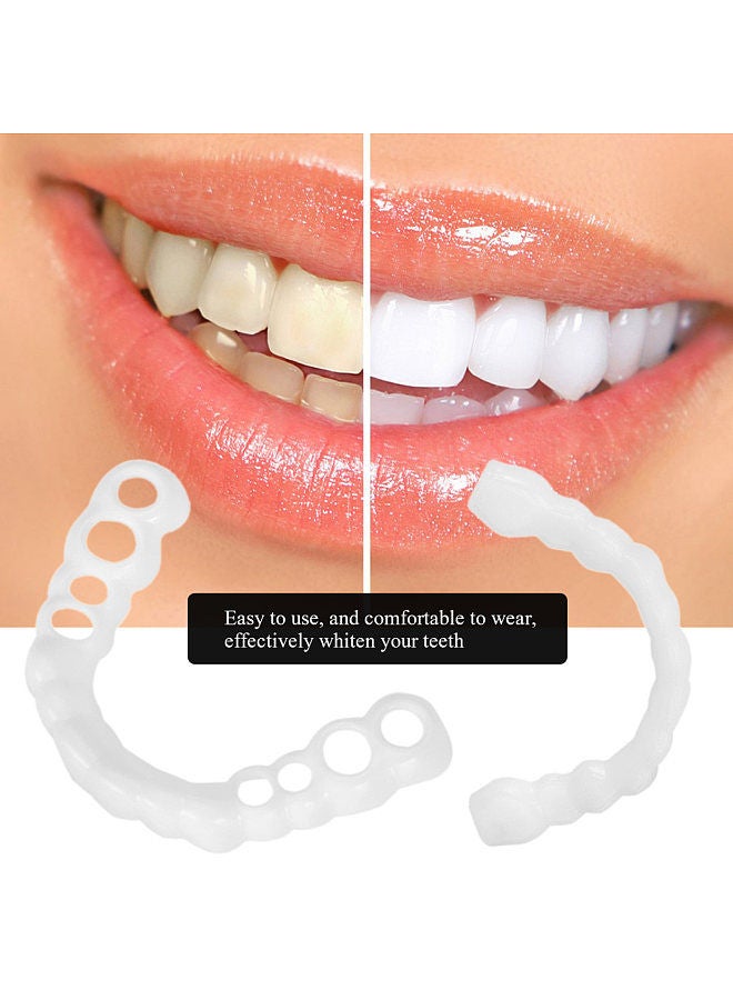 Upper and lower teeth simulation braces snap on smile second generation simulation braces silicone whitening dentures Upper and lower teeth round box [no hole]