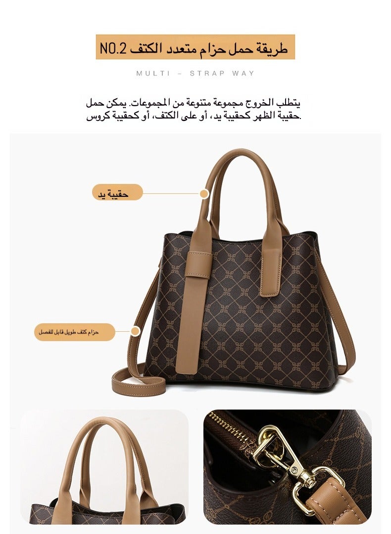 Large Capacity Crossbody Bag Stylish Embossed Shoulder Tote Bag for Everyday Use