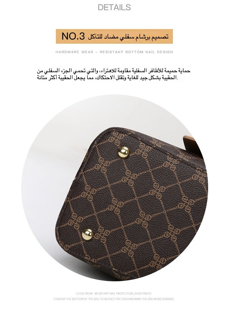 Large Capacity Crossbody Bag Stylish Embossed Shoulder Tote Bag for Everyday Use