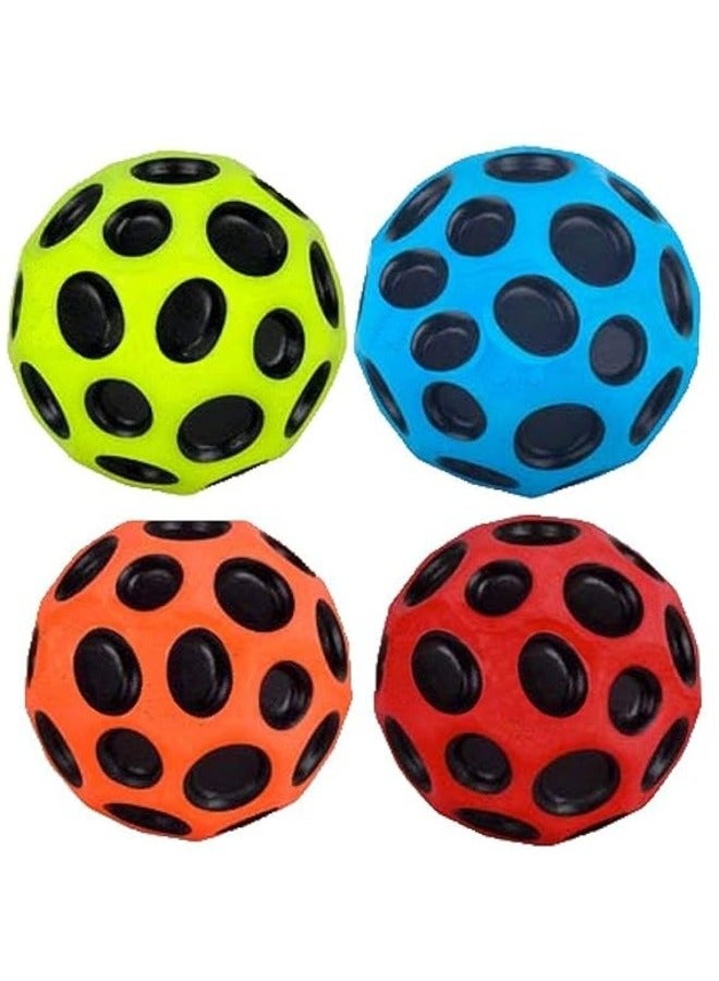 Four pieces Super Bouncy Anti Stress Moon Ball for Children Crater Texture Bouncing Balls for Fun Play Time