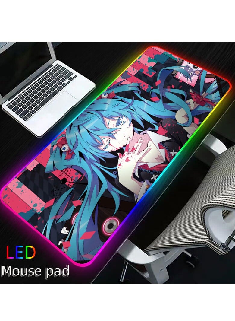 Gaming Mouse Pad, Extra Large Soft Led Extended Mouse pad, anti-slip Rubber Base Computer Keyboard Mat