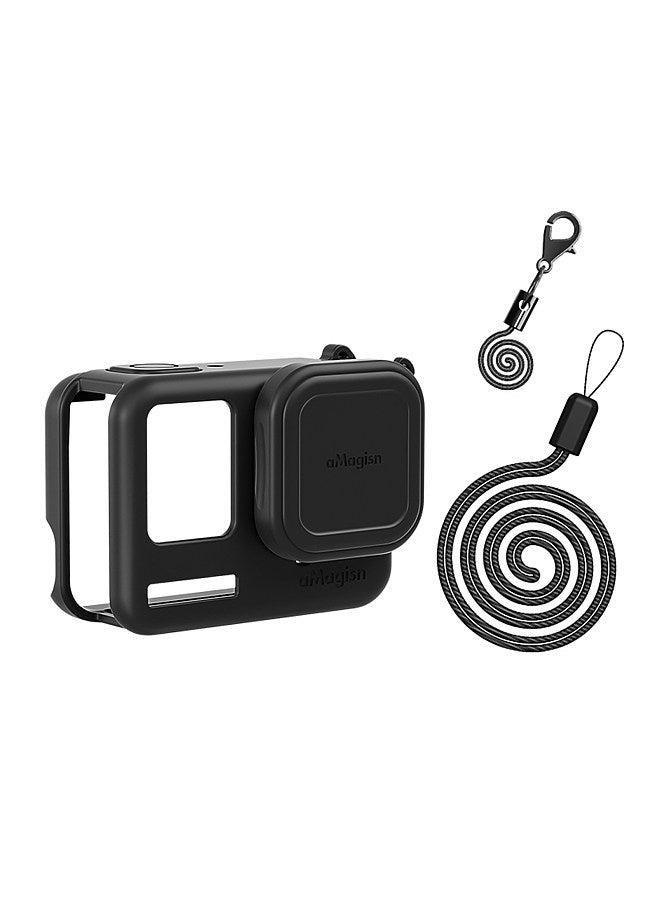 AC19 Silicone Camera Protectiv Kit Camera Protector Case + Lense Cover + 2 Straps Compatible with Insta 360 Ace Pro Camera