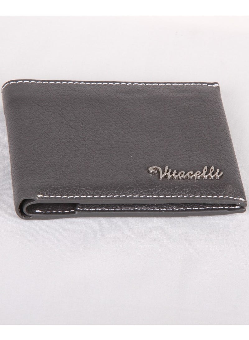 Genuine Leather Hand-Crafted Wallet For Men, Bifold Leather Wallet, Grey