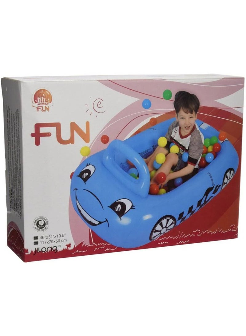 Inflatable car toy for children, blue color