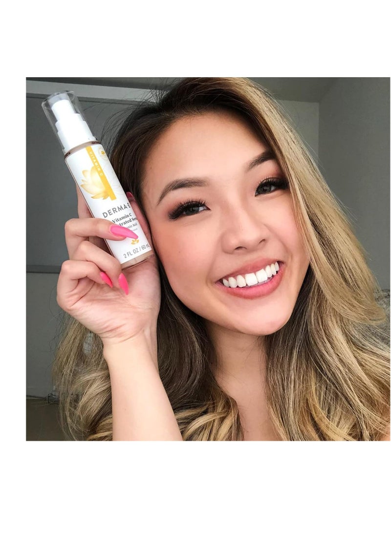 DERMA E Vitamin C Concentrated Serum with Hyaluronic Acid, Vitamin E & Aloe, All Natural, Antioxidant-Rich Concentrated Facial Serum – Firming and Brightening Vitamin C Face Serum, 2oz