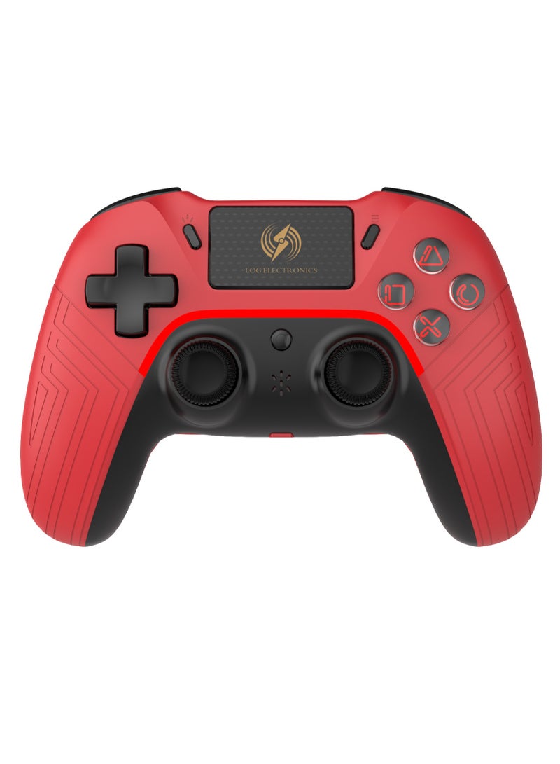 RED  Wireless Controller Compatible with PS4/PS4 Pro/PS4 Slim/PC/iOS 13.4/Android 10, Gaming Controller with Touchpad, Motion Sensor, Speaker, Headphone Jack, LED and Back Button