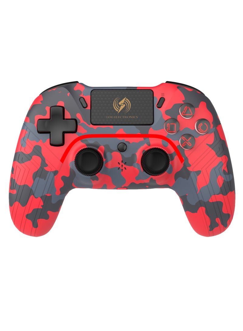 Red Camo Wireless Controller Compatible with PS4/PS4 Pro/PS4 Slim/PC/iOS 13.4/Android 10, Gaming Controller with Touchpad, Motion Sensor, Speaker, Headphone Jack, LED and Back Button