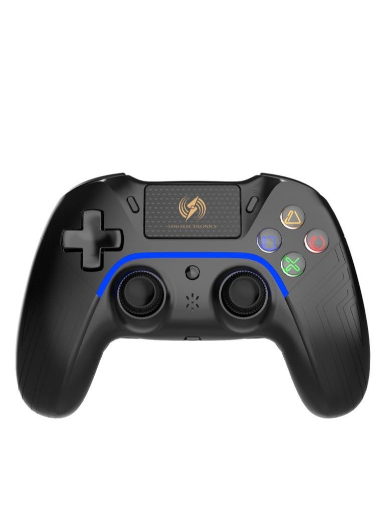 Black Wireless Controller Compatible with PS4/PS4 Pro/PS4 Slim/PC/iOS 13.4/Android 10, Gaming Controller with Touchpad, Motion Sensor, Speaker, Headphone Jack, LED and Back Button