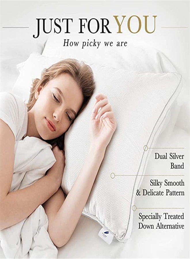 Golden Home Premium Hypoallergenic Super Soft and Elastic Pillow for Ultimate Comfort and Support - Ideal for Neck Pain Relief and Allergies - Customizable for Back, Size 70×50cm (2-Pack)