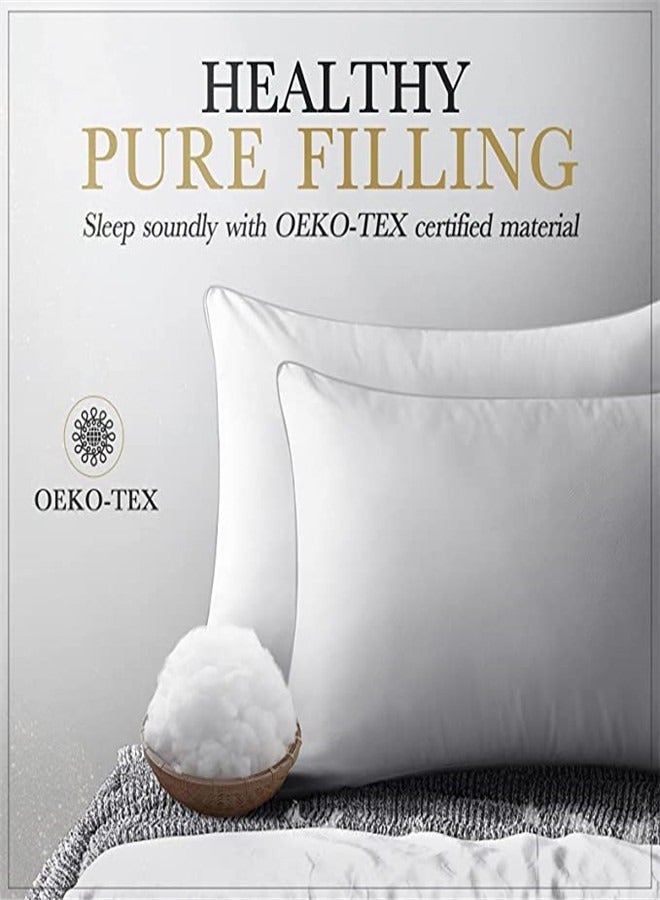 Golden Home Premium Hypoallergenic Super Soft and Elastic Pillow for Ultimate Comfort and Support - Ideal for Neck Pain Relief and Allergies - Customizable for Back, Size 70×50cm (2-Pack)
