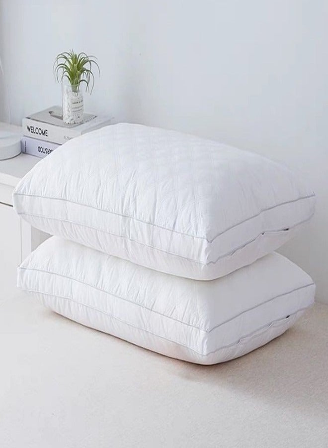 Golden Home Premium Hypoallergenic Super Soft and Elastic Pillow for Ultimate Comfort and Support - Ideal for Neck Pain Relief and Allergies - Customizable for Back, Size 70×50cm (2-Pack)