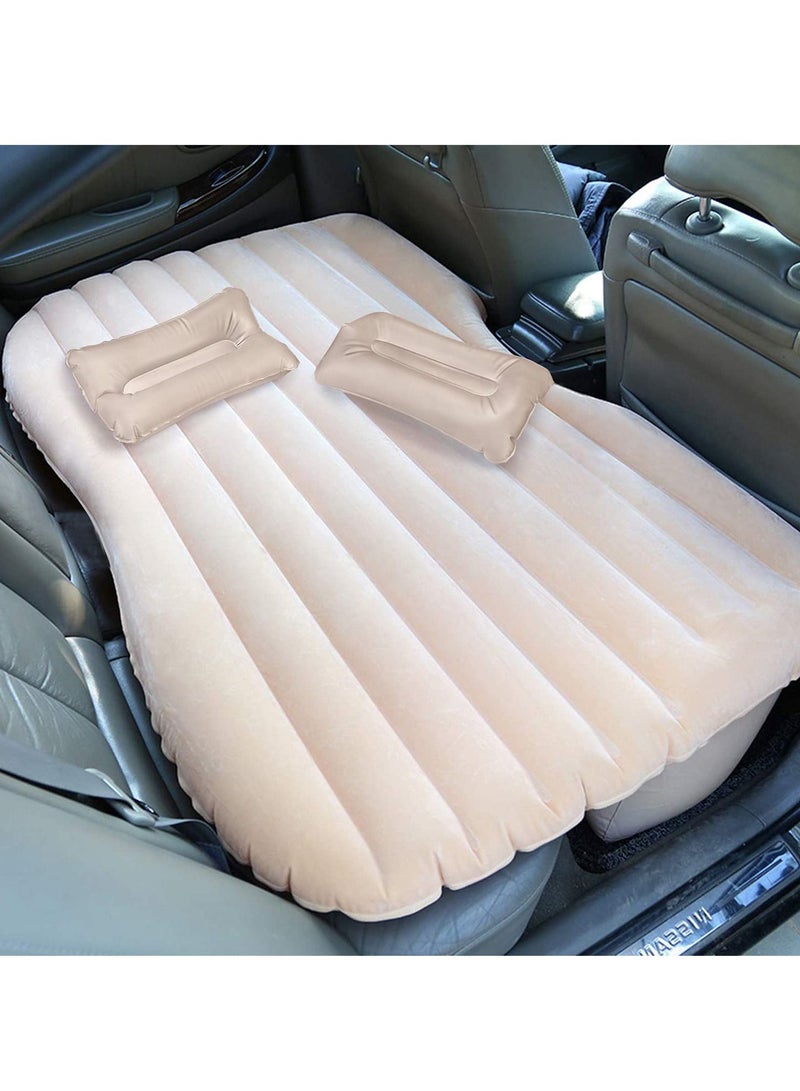 Car Backseat Inflatable Air Mattress Bed with Moto Pump and Two Pillows for Traveling Sleep Rest