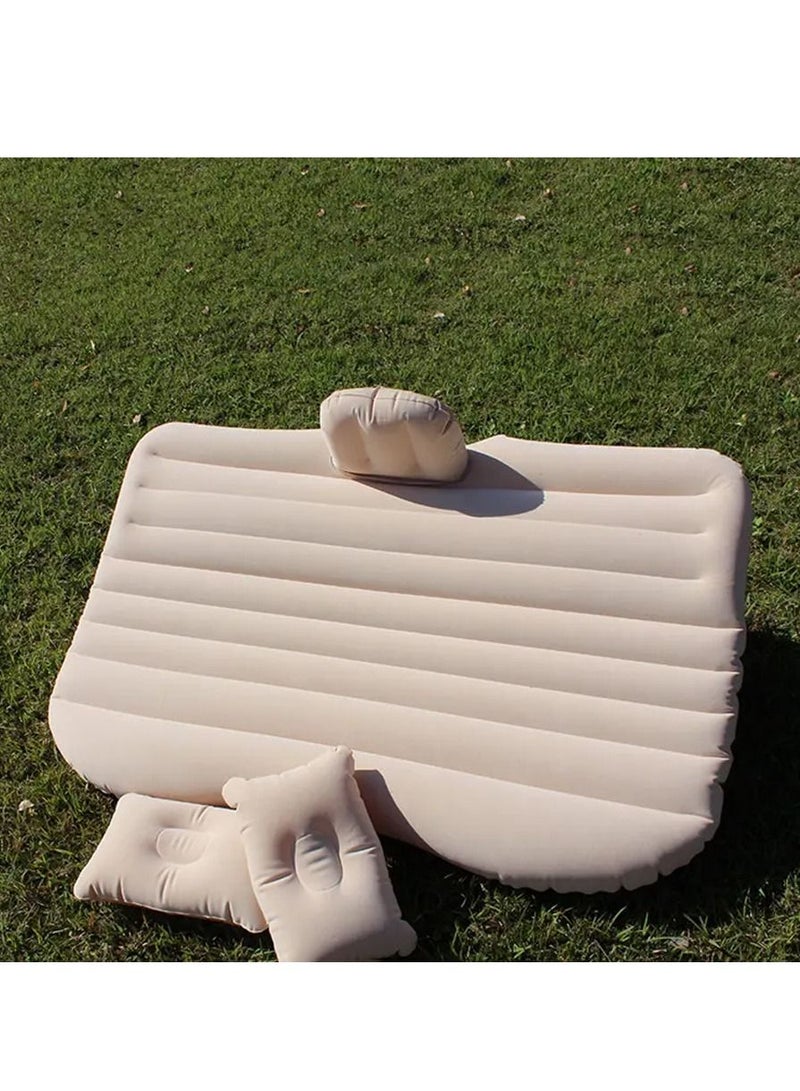 Car Backseat Inflatable Air Mattress Bed with Moto Pump and Two Pillows for Traveling Sleep Rest