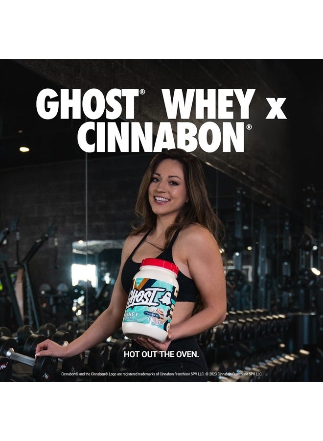 Whey Protein Powder, Cinnabon - 2LB Tub, 25G of Protein - Cinnamon Roll Flavored Isolate, Concentrate & Hydrolyzed Whey Protein Blend - Post Workout Shakes - Soy & Gluten Free