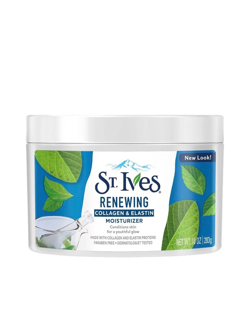 St. Ives Face Moisturizer Cream, Collagen and Elastin, Renewing Facial Moisturizer for Women, Paraben Free, Dermatologist Tested Daily Moisturizing for Dry Skin Cruelty Free, 10 oz