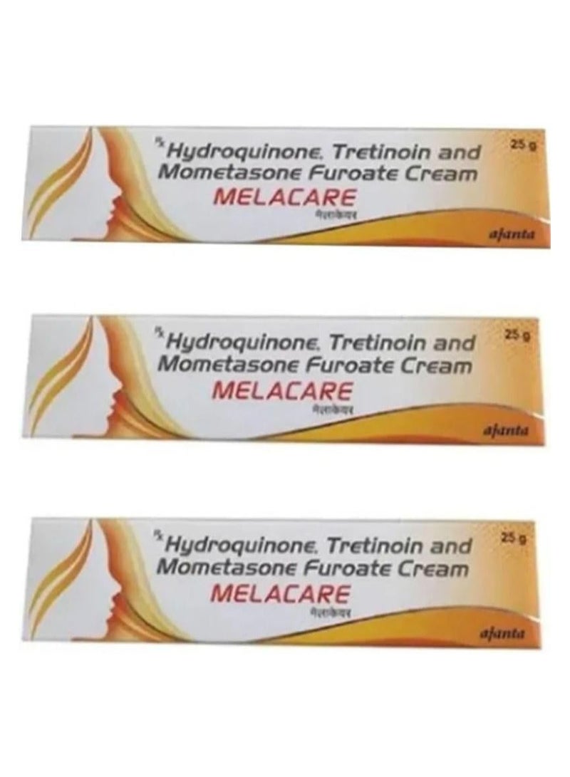 Melacare Cream For Face Melasma, hyperpigmentation, Dark spots, Skin Wrinkles, Pack of 3X25g