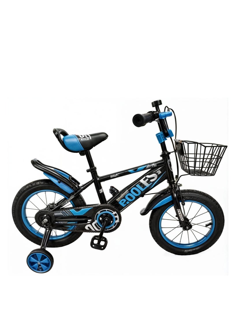 Shard Kids bike Children Bicycle 18 Inches Blue For Ages 5-9 Years With Training Wheels basket bell