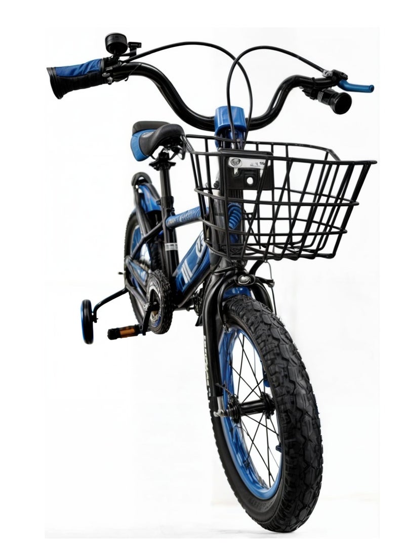 Shard Kids bike Children Bicycle 18 Inches Blue For Ages 5-9 Years With Training Wheels basket bell