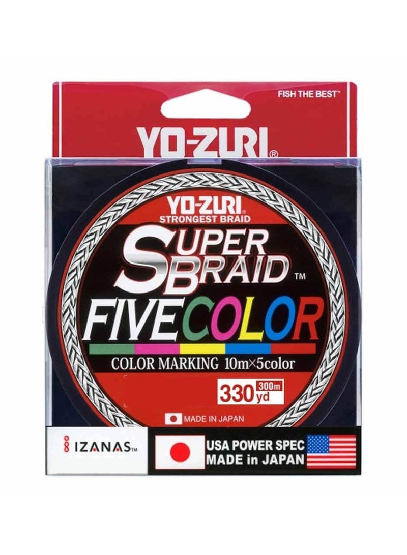 Yo-Zuri SuperBraid Braided 5-Colour Fishing Line