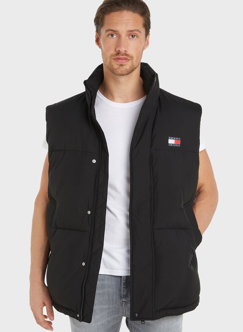 Logo Puffer Vest Jacket