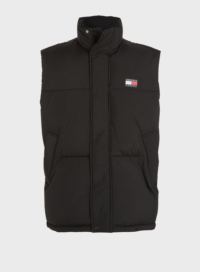 Logo Puffer Vest Jacket