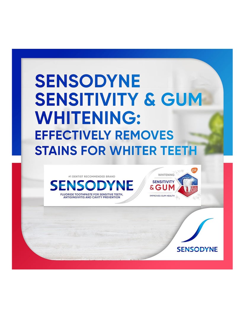 Sensodyne Sensitivity & Gum Whitening Toothpaste, Toothpaste for Sensitive Teeth & Gum Problems, 3.4 Ounces