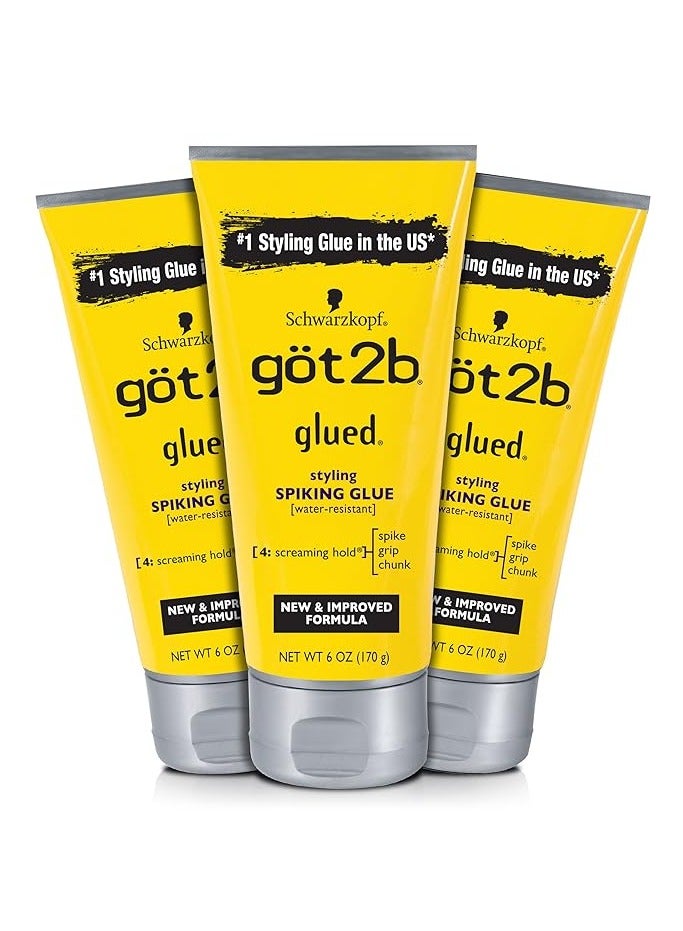 Pack of 3 Glued Styling Spiking Water Resistant Glue Unisex By Got2B