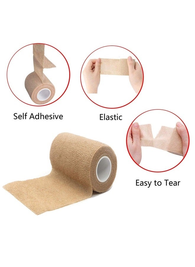 15 Pack 2 Inch x 5 Yards Self Adhesive Bandage Breathable Cohesive Bandage Wrap Rolls Elastic Self-Adherent Tape for Stretch Athletic, Sports, Wrist, Ankle