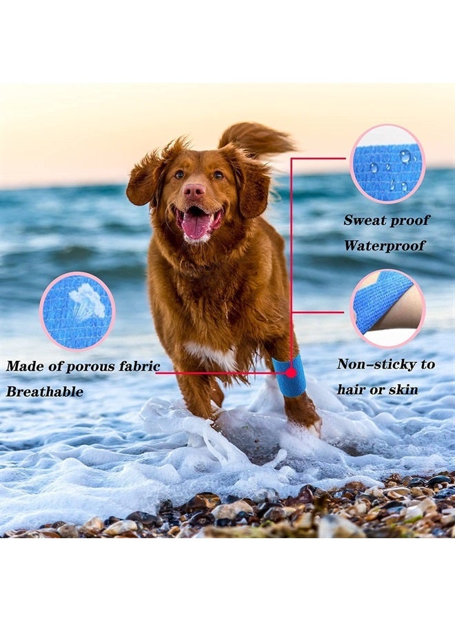 15 Pack 2 Inch x 5 Yards Self Adhesive Bandage Breathable Cohesive Bandage Wrap Rolls Elastic Self-Adherent Tape for Stretch Athletic, Sports, Wrist, Ankle