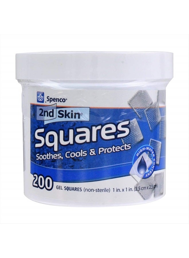 2nd Skin Squares Soothing Protection, Gel Squares 200-Count, Bacterial Barrier, One Size