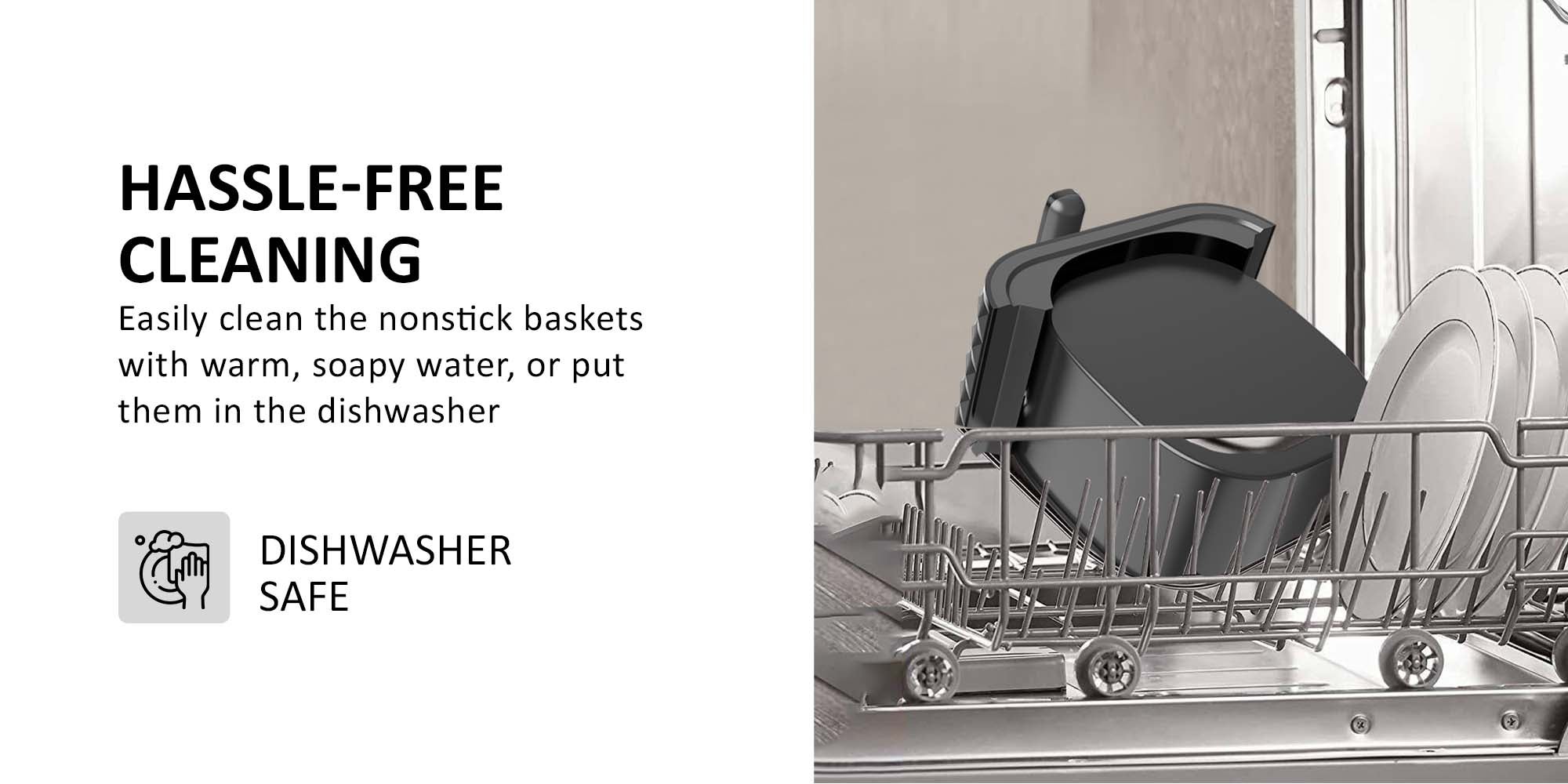 Digital Air Fryer, 1800W, Xxl  Basket And  Pan, 7 Pre-Set Programs With Built-In Preheat Function, Viewing Window, Adjustable Temp And Timer, 0-60Min Timer, 80-200℃ Temp Range 5.5 L 1800 W NAF488D1 Black