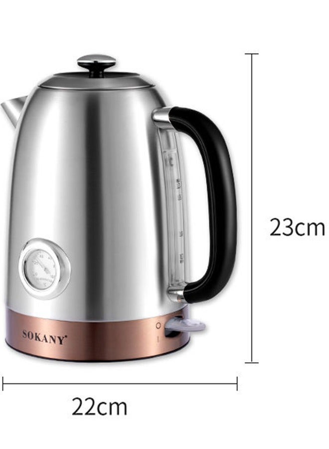 Electric Stainless Steel Kettle With Power Indicator Light And Boil Dry Protection