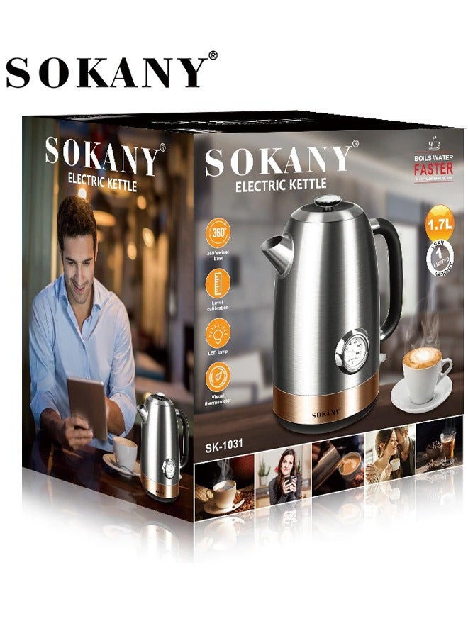 Electric Stainless Steel Kettle With Power Indicator Light And Boil Dry Protection