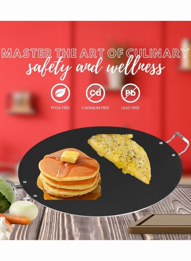 Sonex Non-Stick Mega Hot Plate with Stainless Steel Handle, 51 cm Diameter, 3L Capacity,PFOA Free,Compatible With All Stoves (Excluding Induction),  Teflon Coat,Easy to Clean, Durable, Premium Quality