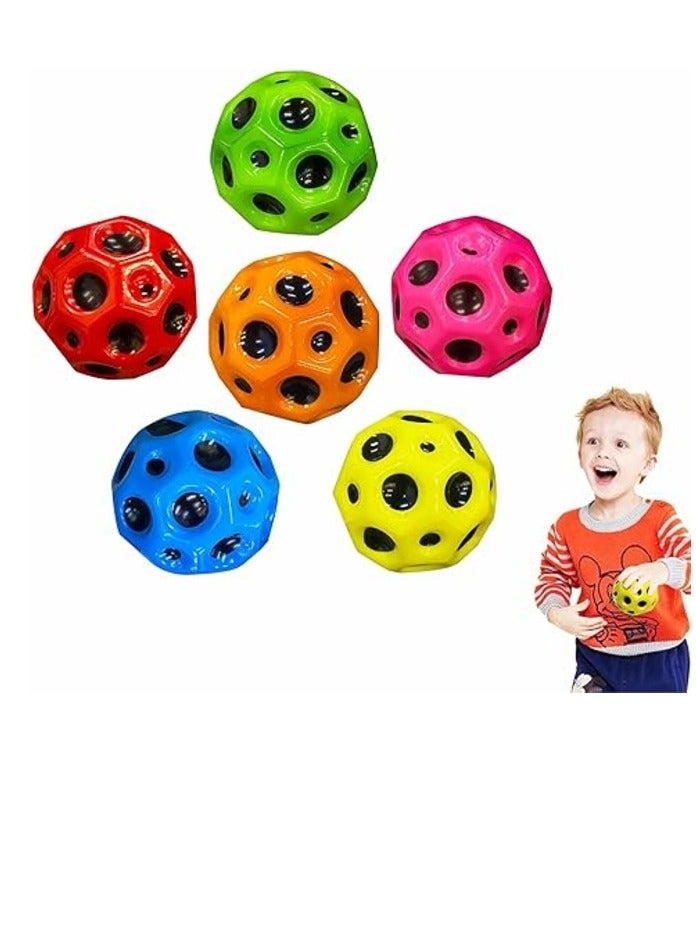 Five Pcs Moon Pop Bouncing Balls Rubber Balls for Improved Hand Eye Coordination Easy Grip and Catch