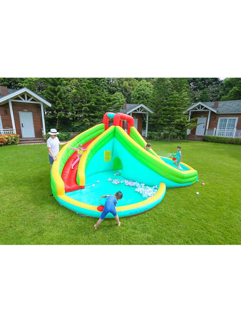 Inflatable Twin Water Slide with tunnel for Kids Outdoor Play