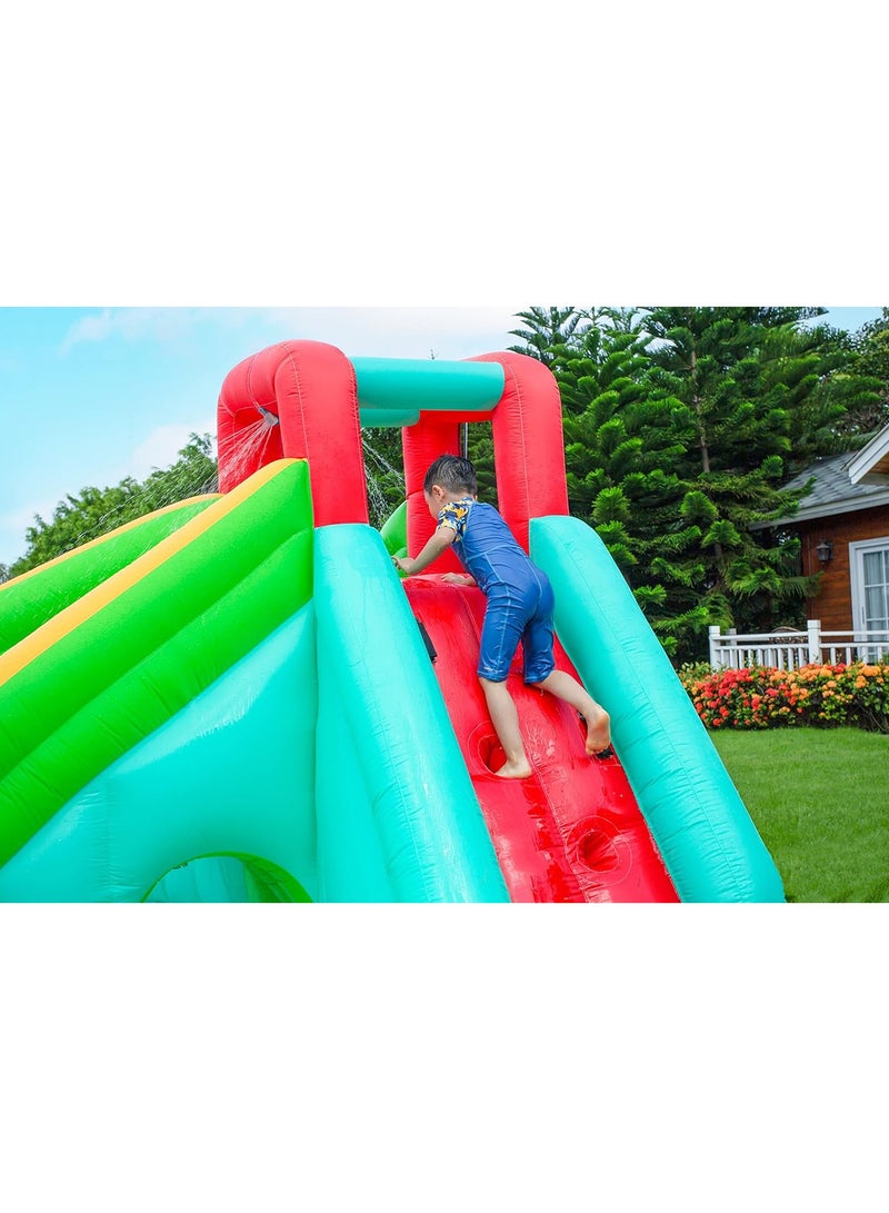 Inflatable Twin Water Slide with tunnel for Kids Outdoor Play