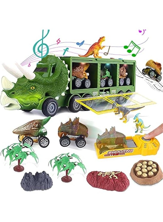 Truck Dinosaur Toys with Lights and Slides for 3+ Years Old