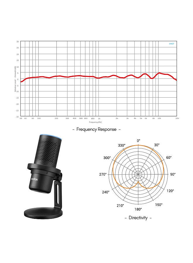 EM68 Professional USB Cardioid Microphone Mini Desktop Recording Mic with RGB Breathing Light One-Button Mute for Gaming Video Conference Live Stream Vlog Recording