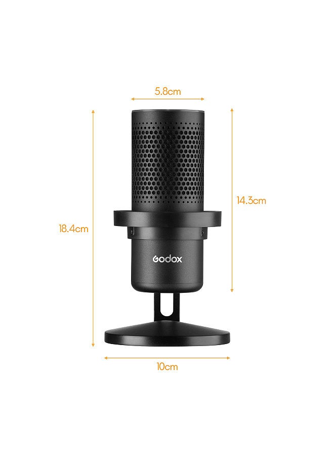 EM68 Professional USB Cardioid Microphone Mini Desktop Recording Mic with RGB Breathing Light One-Button Mute for Gaming Video Conference Live Stream Vlog Recording