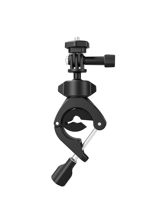 TE-HBM-004 Camera Mount Clamp Mount Bicycle Handlebar Adapter Mount 360°Rotatable with 1/4in Adapter Fixed Screw Rubber Pad Compatible with GoPro12/11/10/9/8/7 Session DJI and Other Action Cameras