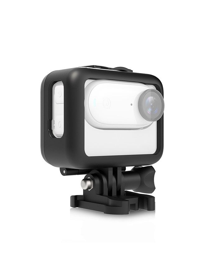 PU866B Sports Camera Protective Frame Protective Case Housing Shockproof Replacement for Insta360 GO 3 Mini Protection Accessories ABS Camera Shell Protector with Base Bracket