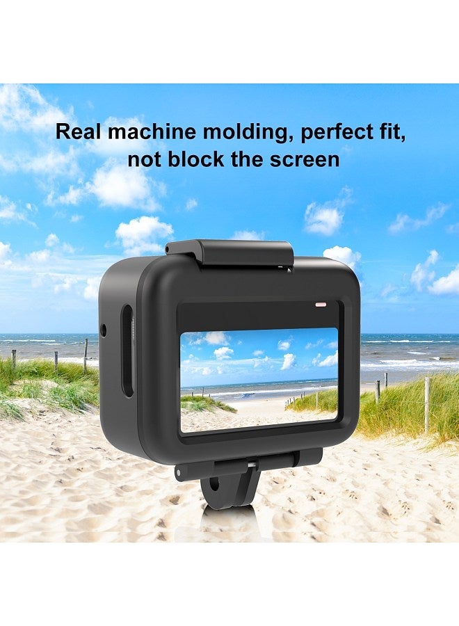 PU866B Sports Camera Protective Frame Protective Case Housing Shockproof Replacement for Insta360 GO 3 Mini Protection Accessories ABS Camera Shell Protector with Base Bracket