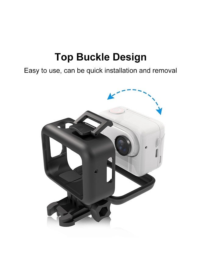 PU866B Sports Camera Protective Frame Protective Case Housing Shockproof Replacement for Insta360 GO 3 Mini Protection Accessories ABS Camera Shell Protector with Base Bracket