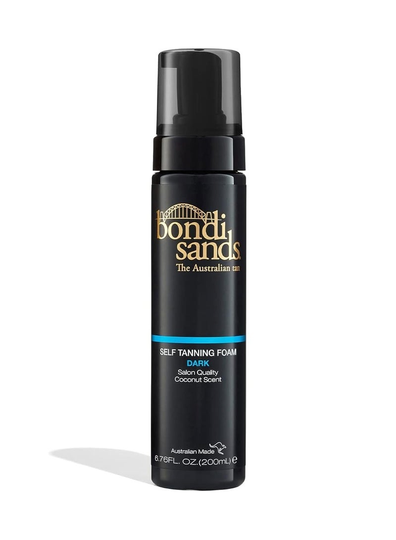 Bondi Sands Dark Self Tanning Foam | Lightweight, Self-Tanner Foam Enriched with Aloe Vera and Coconut Provides an Even, Streak-Free Tan | 6.76 oz/200 mL